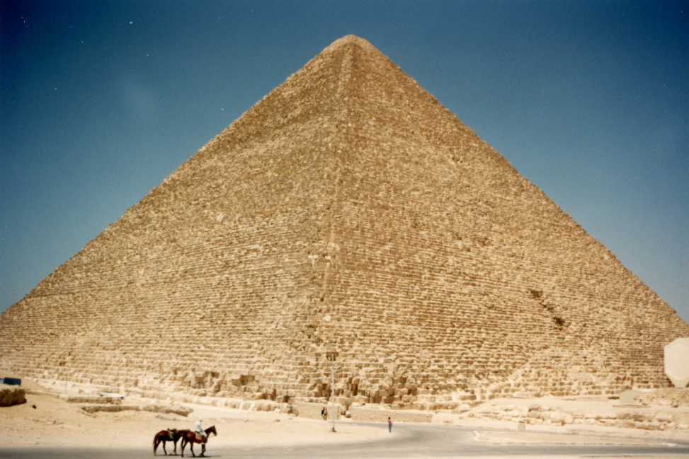 Looking up at the pyramid of Cheops