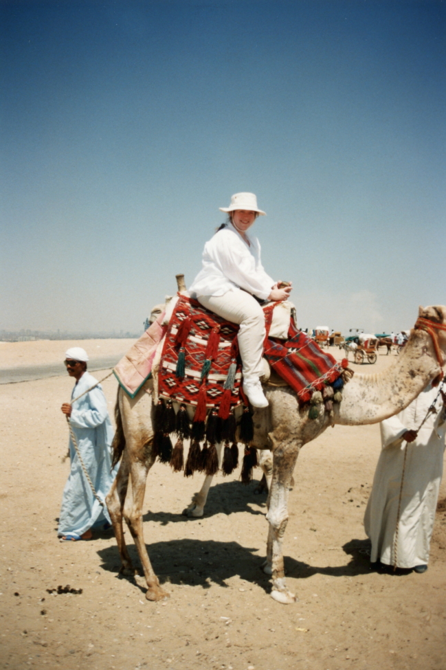 Michelle on a camel...