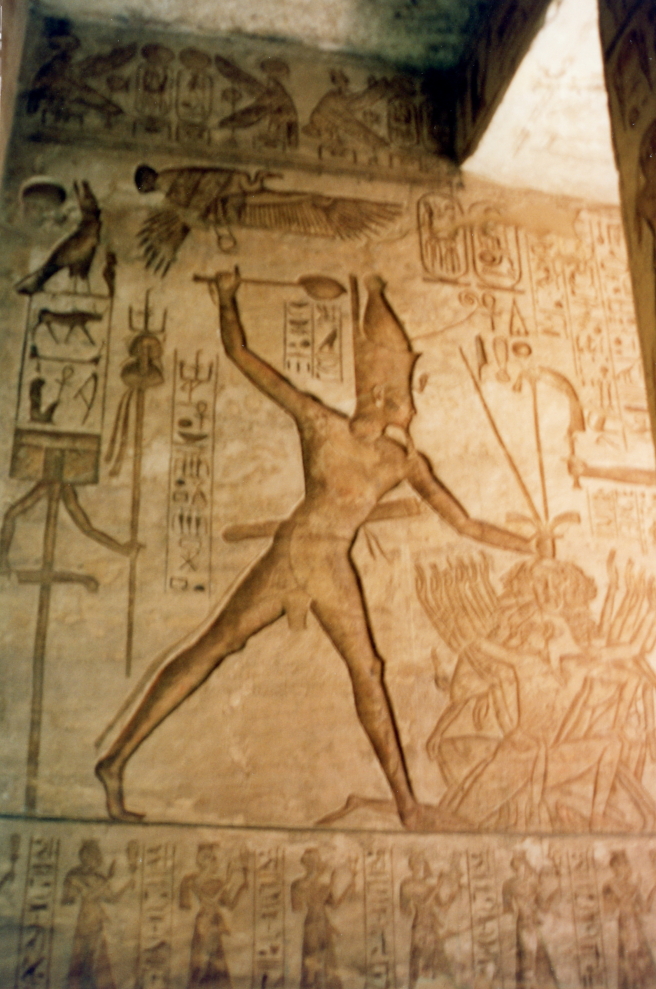 Pharaoh Ramses II killing his enemies