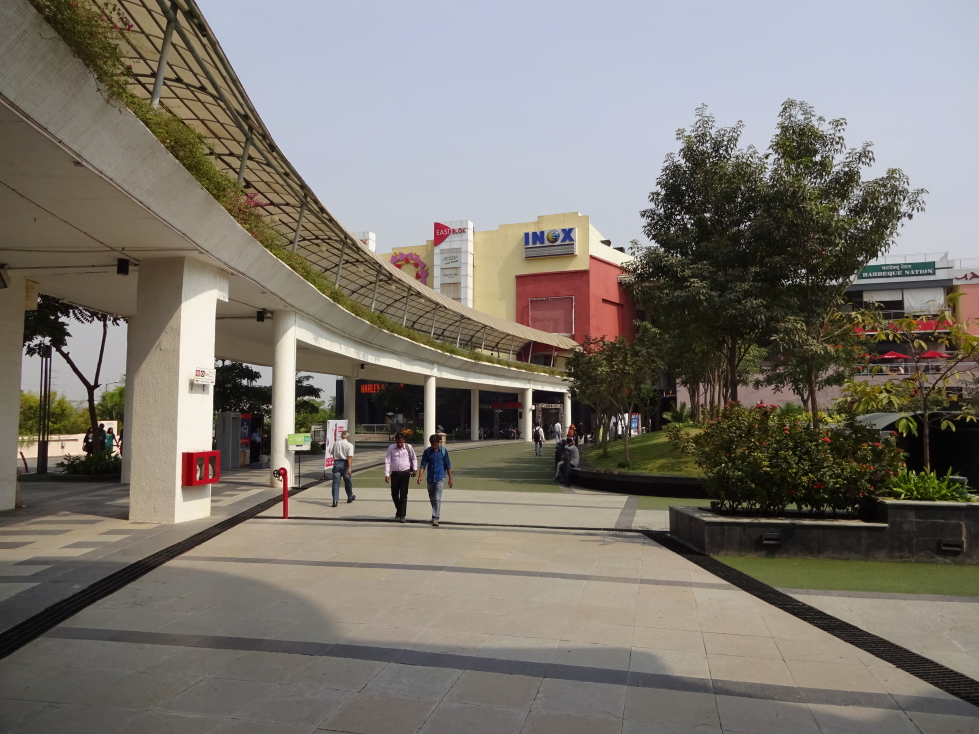 Amanora Town Centre promenade near the office