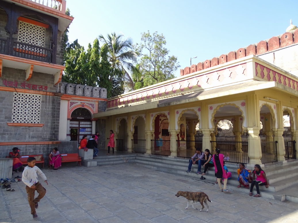 Courtyard, temple is to the right, Peshwa museum to the left