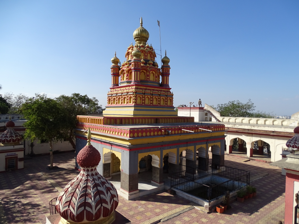 View of the temple and surrounding courtyard