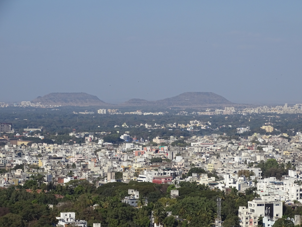 View of Pune and surrounding hills from atop Parvati Hill