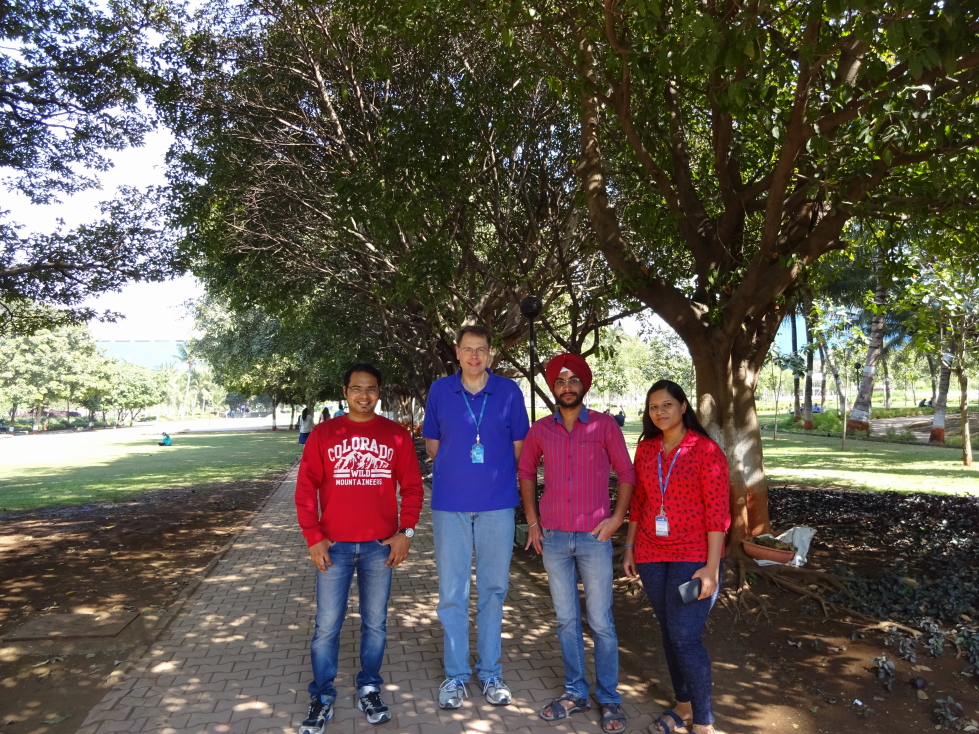 Shahnaz, myself, Amanpreet, and Aashlesha in Aditi Garden
