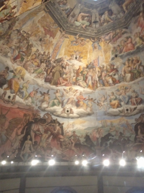 Closer view of a segment of the frescoe.