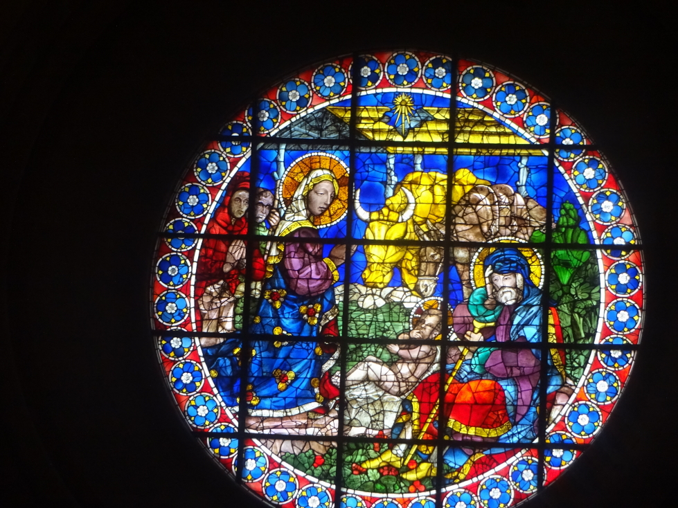 One of the stained glass windows of the Duomo.