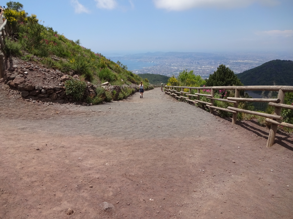 A section of the walkway up the volcano