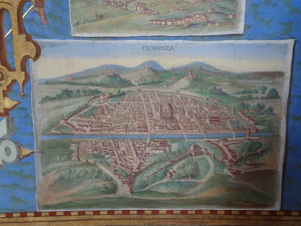 An inset showing the map of Florence