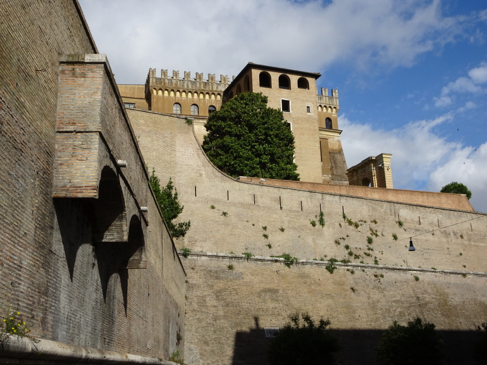 Vatican City walls, love the bushes growing in the gaps of masonry