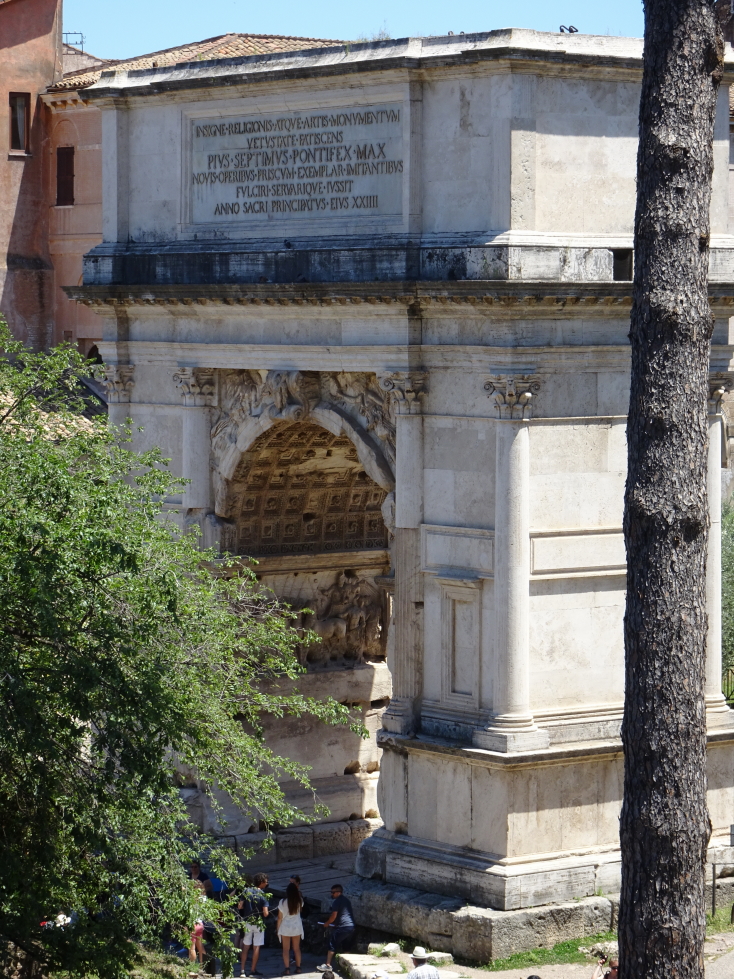 Arch of Titus at the end of the Via Sacra in the Forum