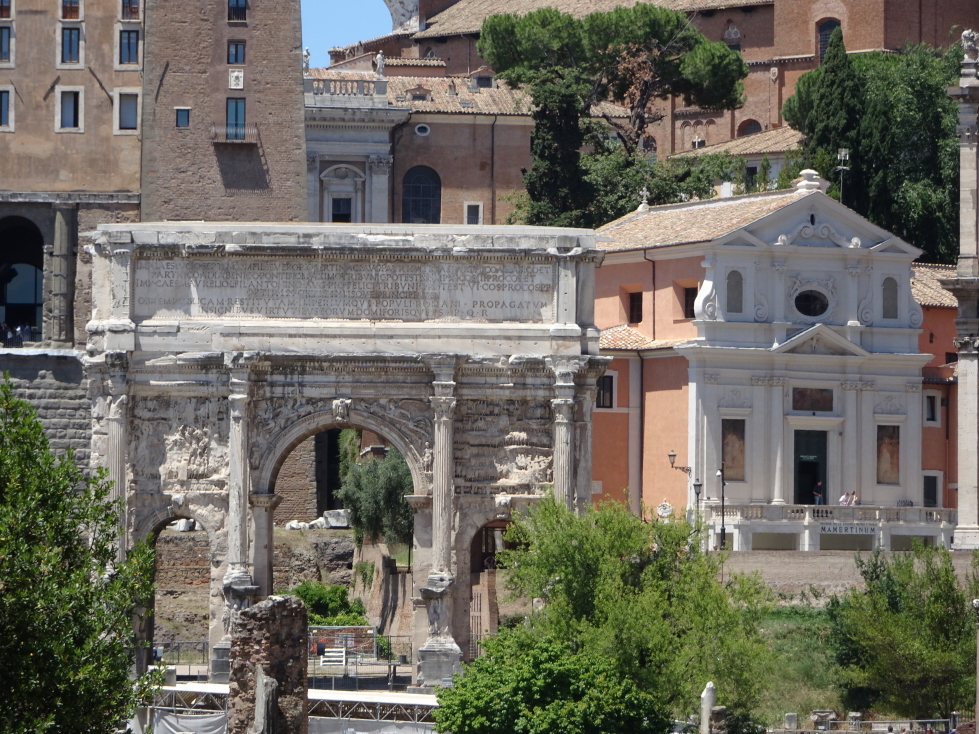 Arch of Septimius Severus at the northwest end of the Via Sacra
