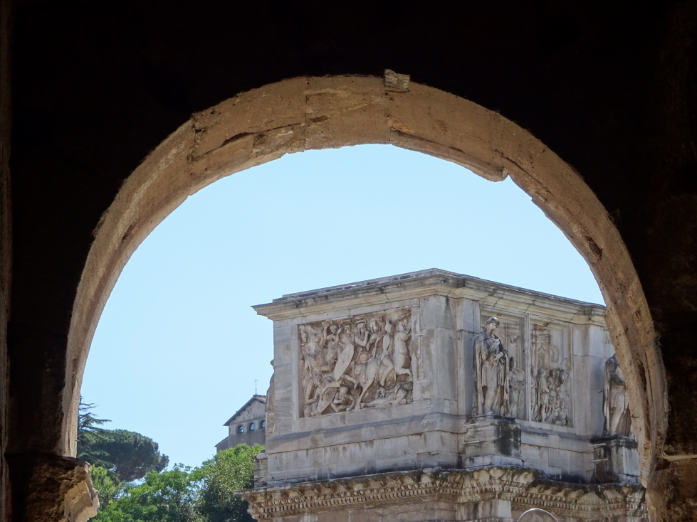 Constantine Arch seen through one of the Colosseum Arches (Archception woah!)