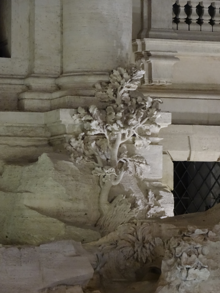 Trevi Fountain has tons of details like this intricate carved bush