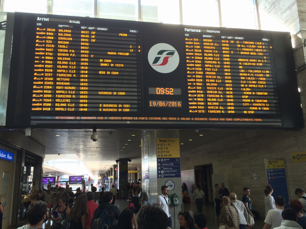 Arrival / Departure board at Roma Termini station