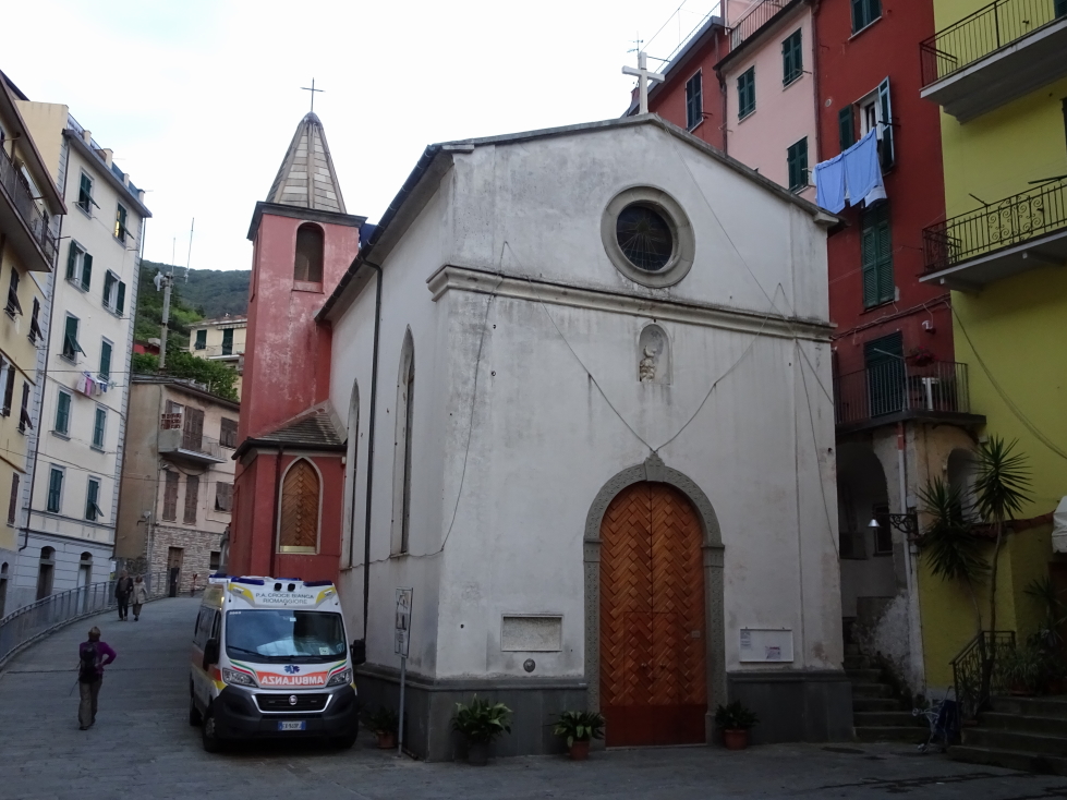 Local church in Riomaggiore along the main street