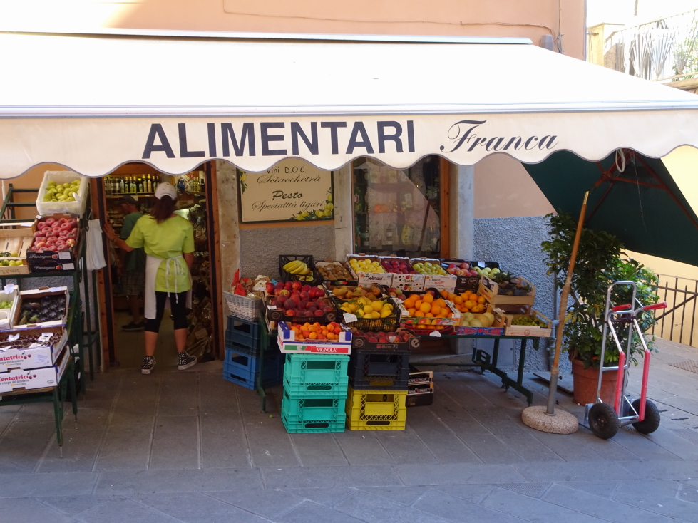 Small produce market in Riomaggiore