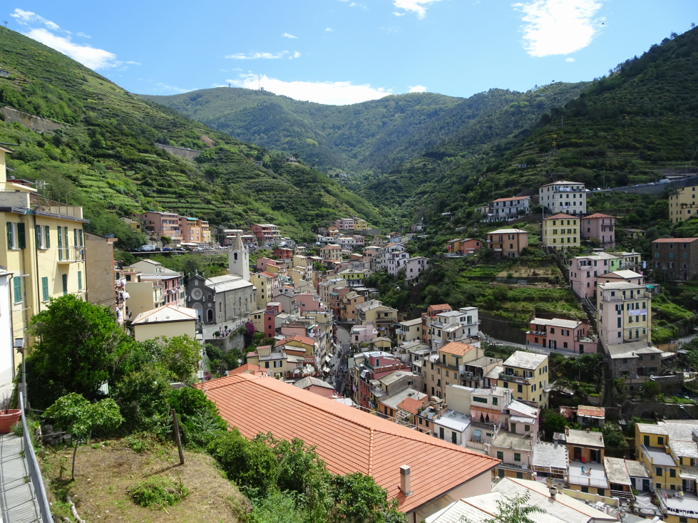 Looking inland from the top of Riomaggiore