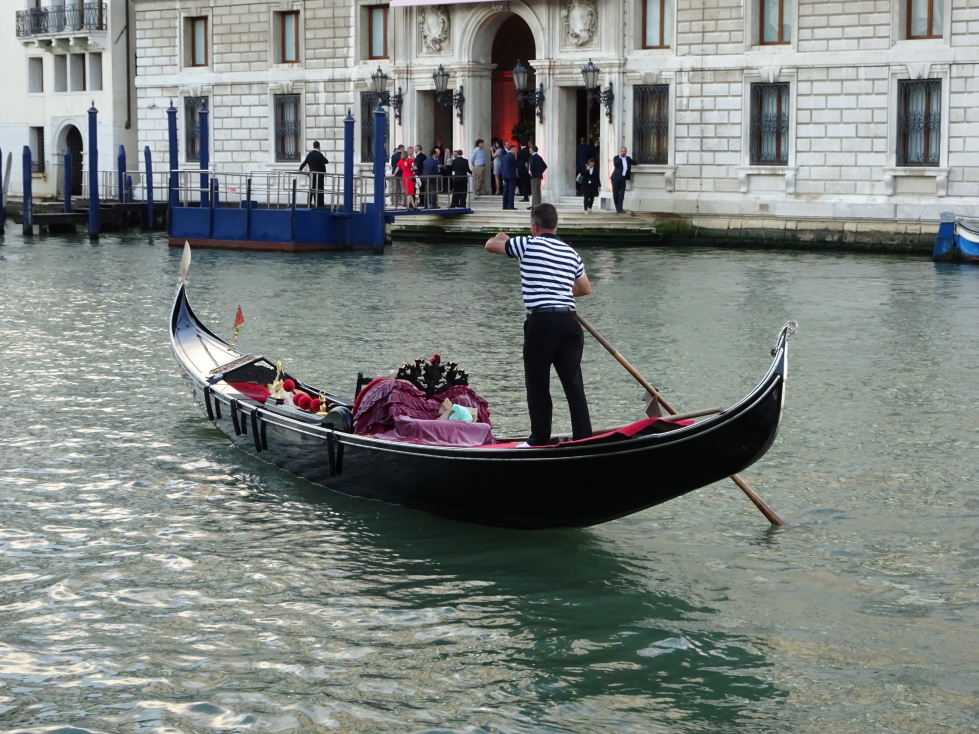 Venice gondolier on the Grand Canal