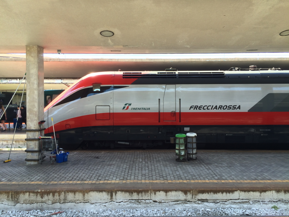 Side view of the Frecciarossa, Italy's high speed train