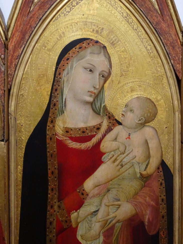 A depiction of the Virgin Mary and a (somewhat creepy) baby Jesus