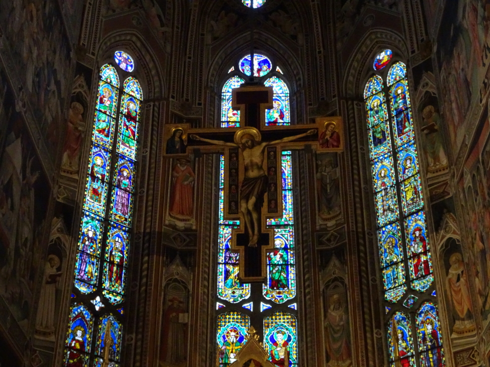 Closeup of the cross at Santa Croce