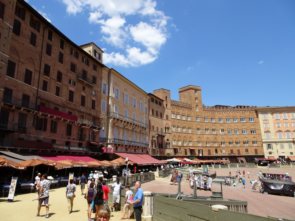 Buildings lining Piazza del Campo, Siena