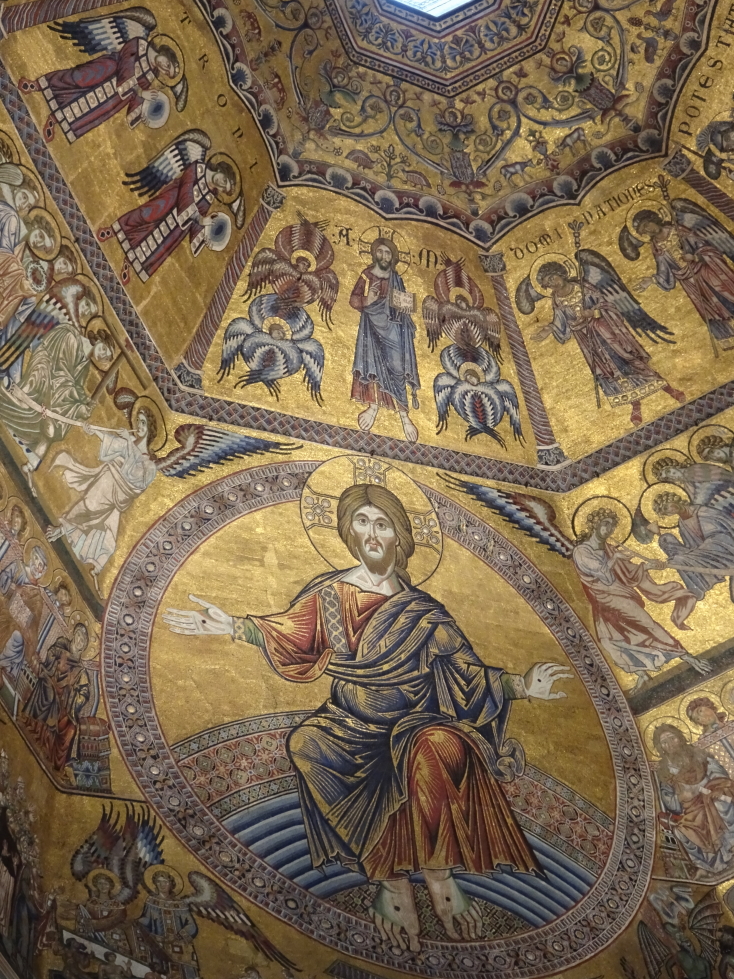 Closeup of Jesus in the baptistery