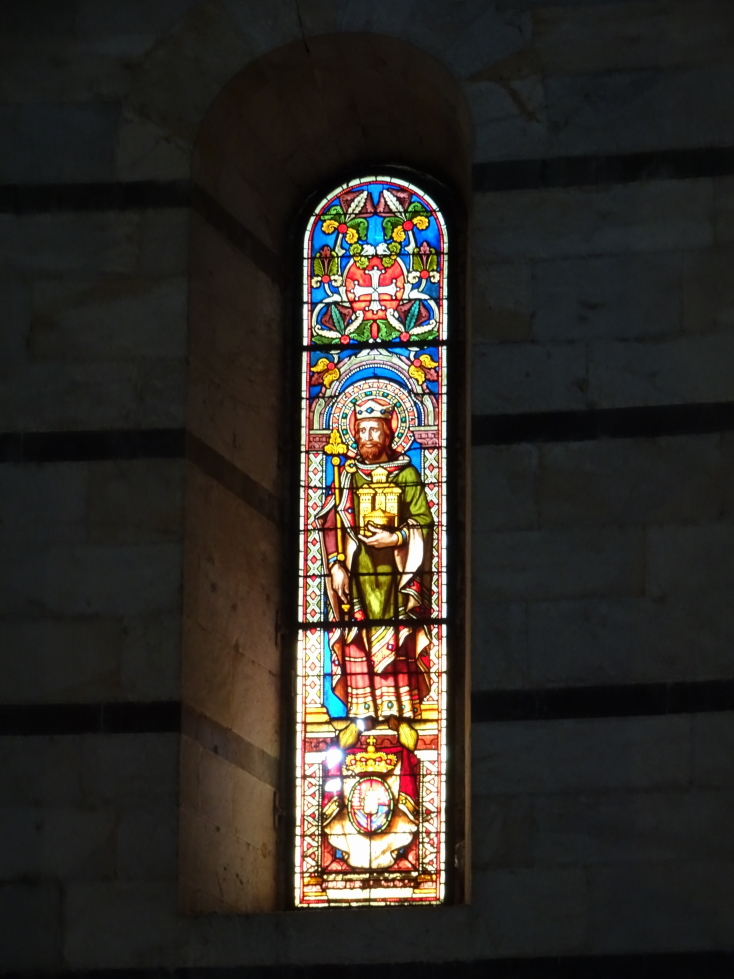 Stained glass in the baptistery