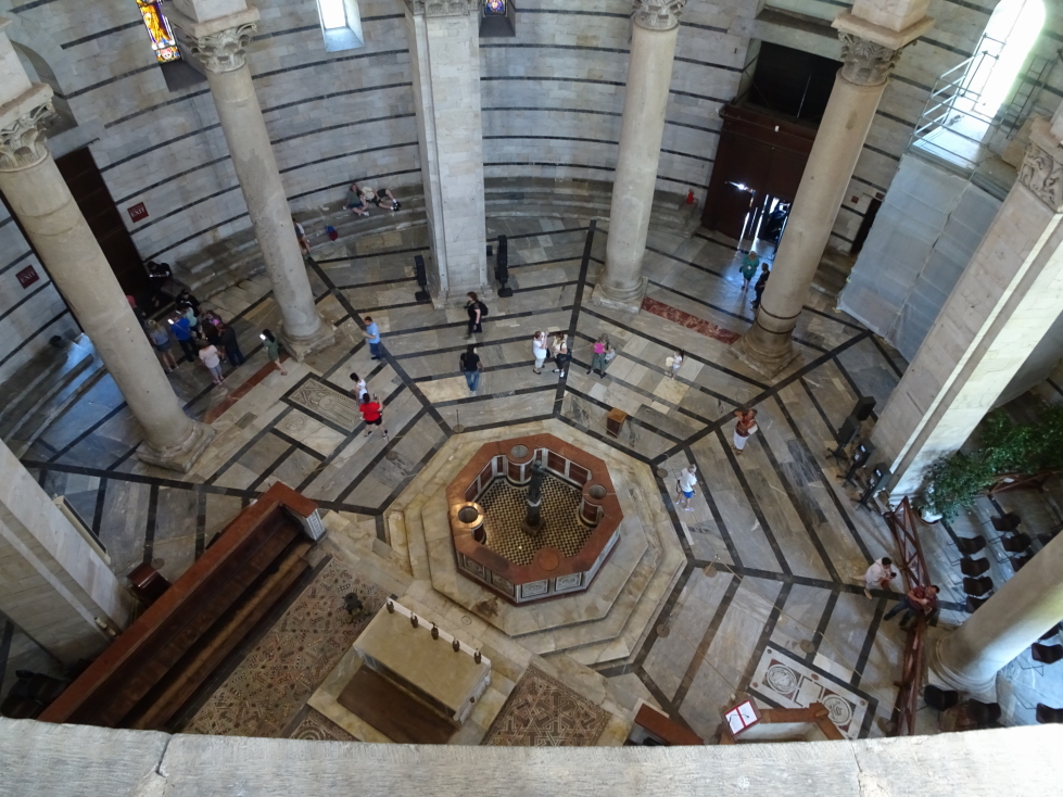 Look at the ground floor of the baptistery