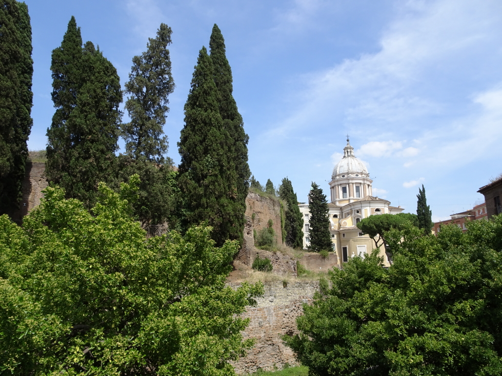 Mausoleum of Augustus with a church in the background