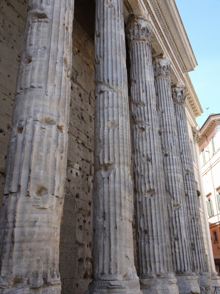 Some of the eleven columns of the Temple of Hadrian