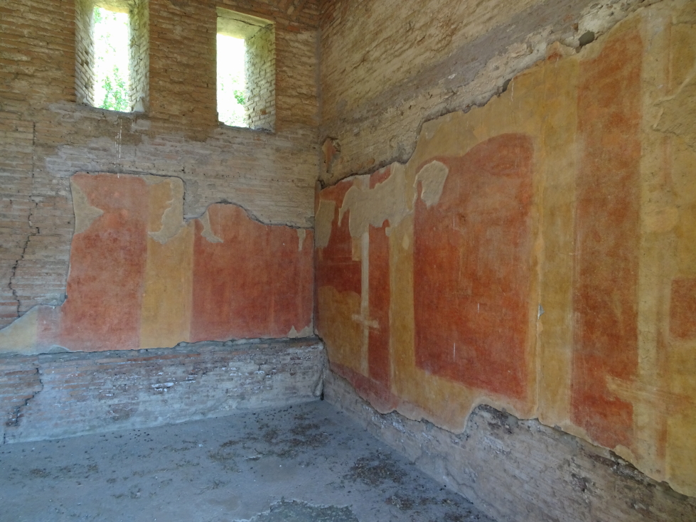 Painted walls in Caserma dei Vigili, house of the firefighters