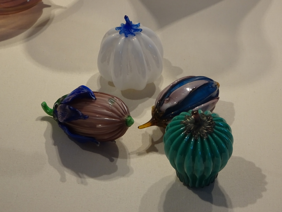 Glass in the shape of fruits at the Murano museum of glassmaking