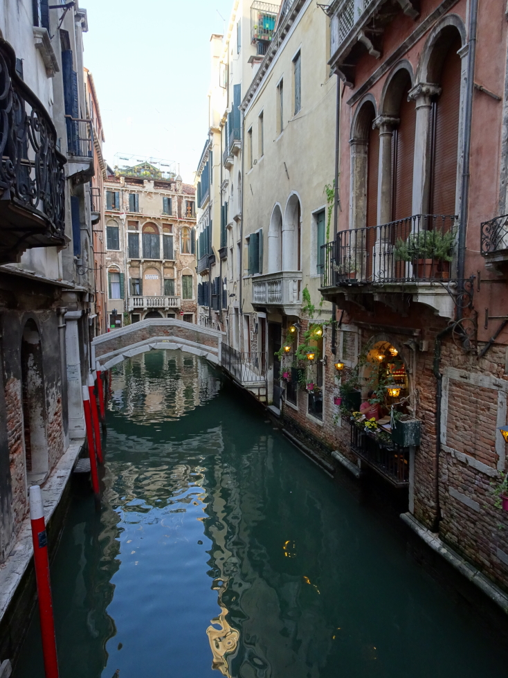 A Venetian canal at dusk