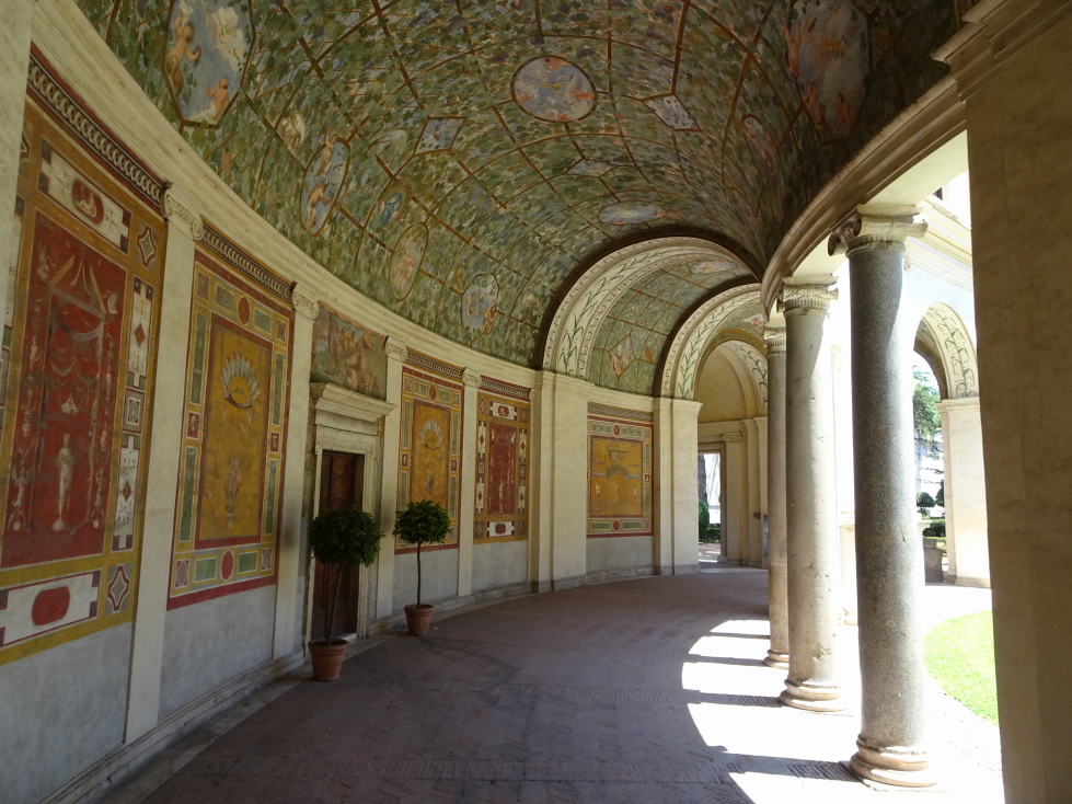 Walkway around the courtyard of Rome's Villa Giulia