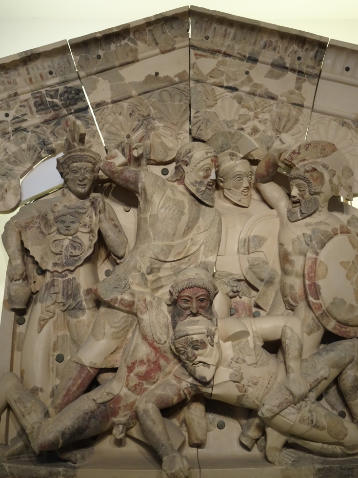 Depiction of "Seven Against Thebes" -- yes, that guy is getting his brains munched!