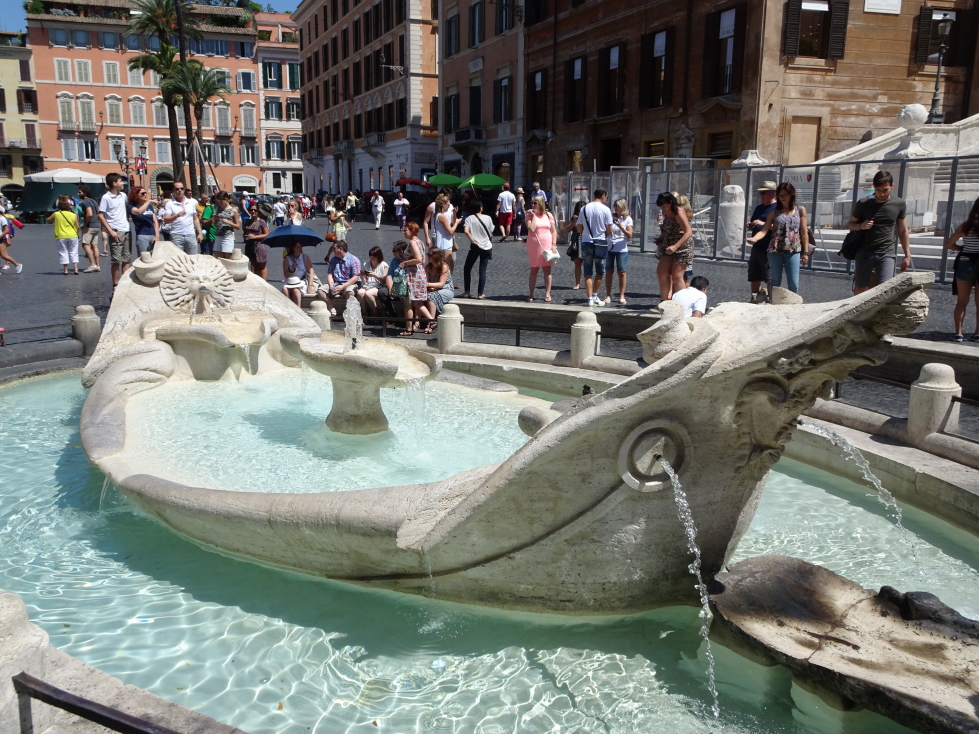 Fontana della Barcaccia in front of the Spanish Steps