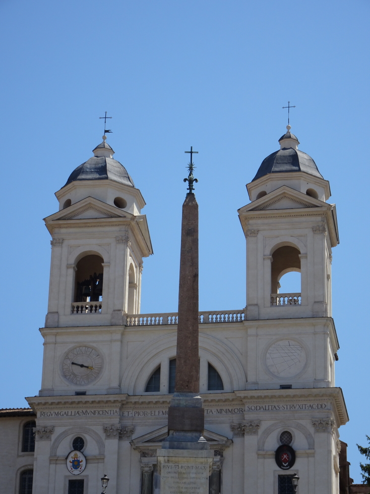 Trinita dei Monti church at the top of the Spanish Steps