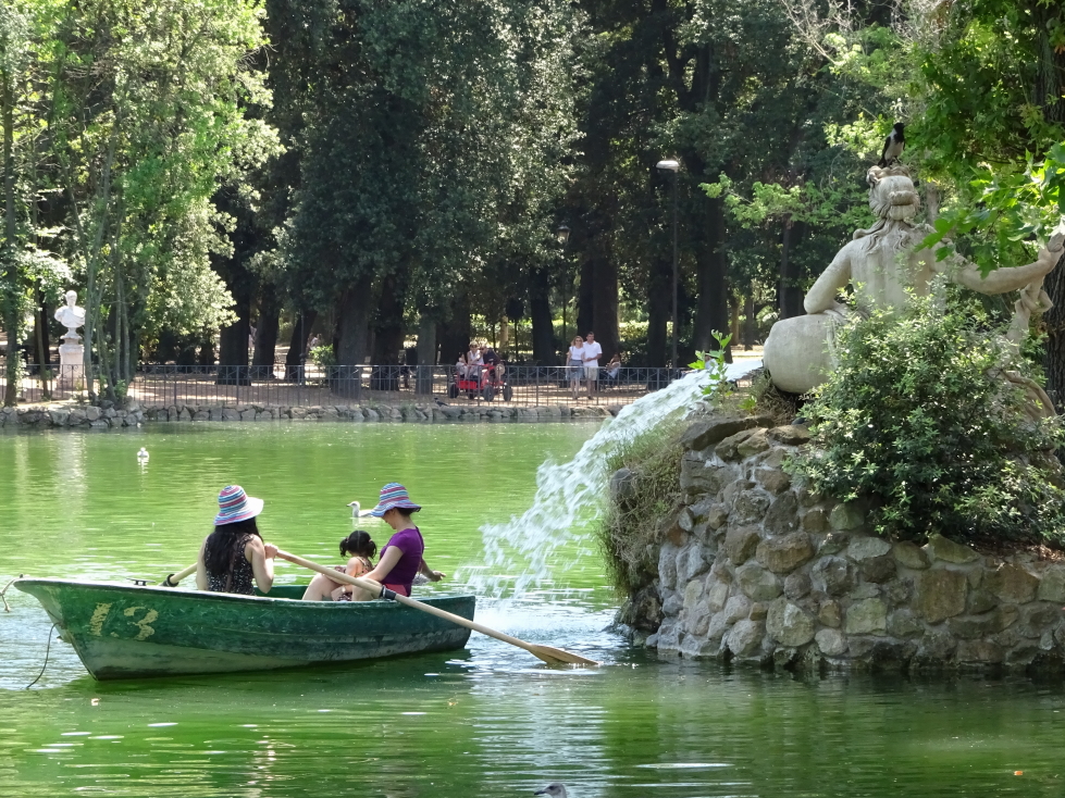 Boating on one of Villa Borghese gardens' lakes