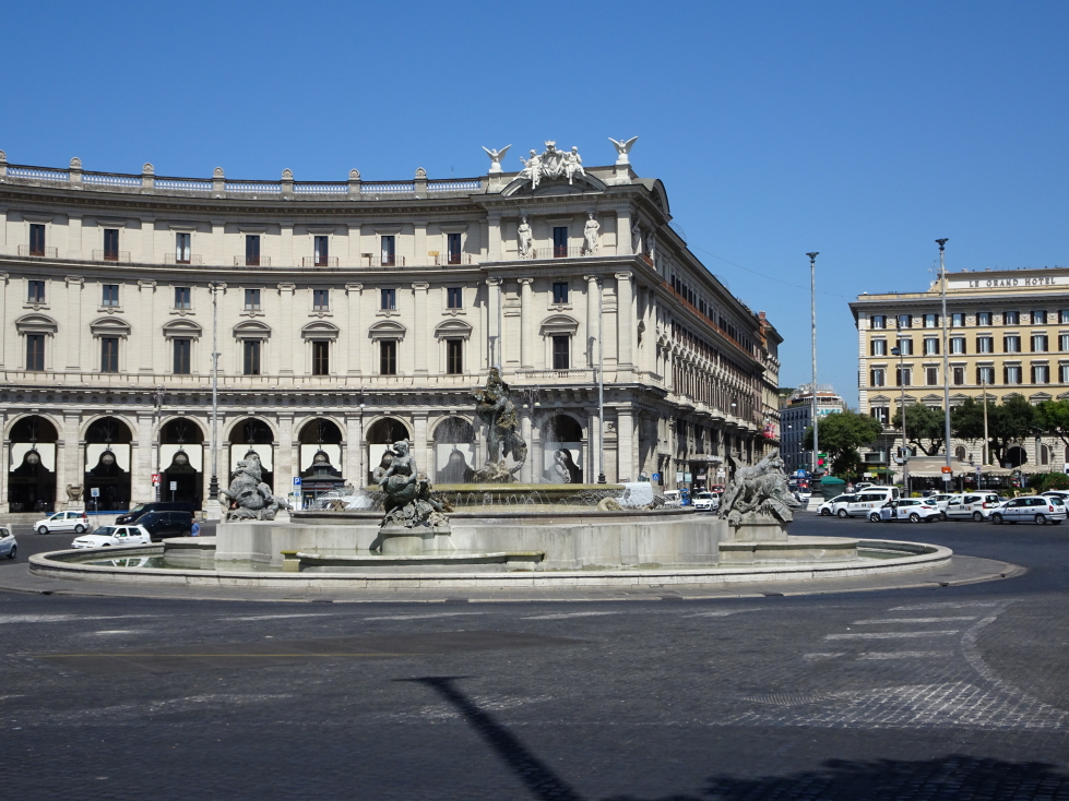 Piazza della Repubblica, a major plaza near Termini and the Baths of Diocletian
