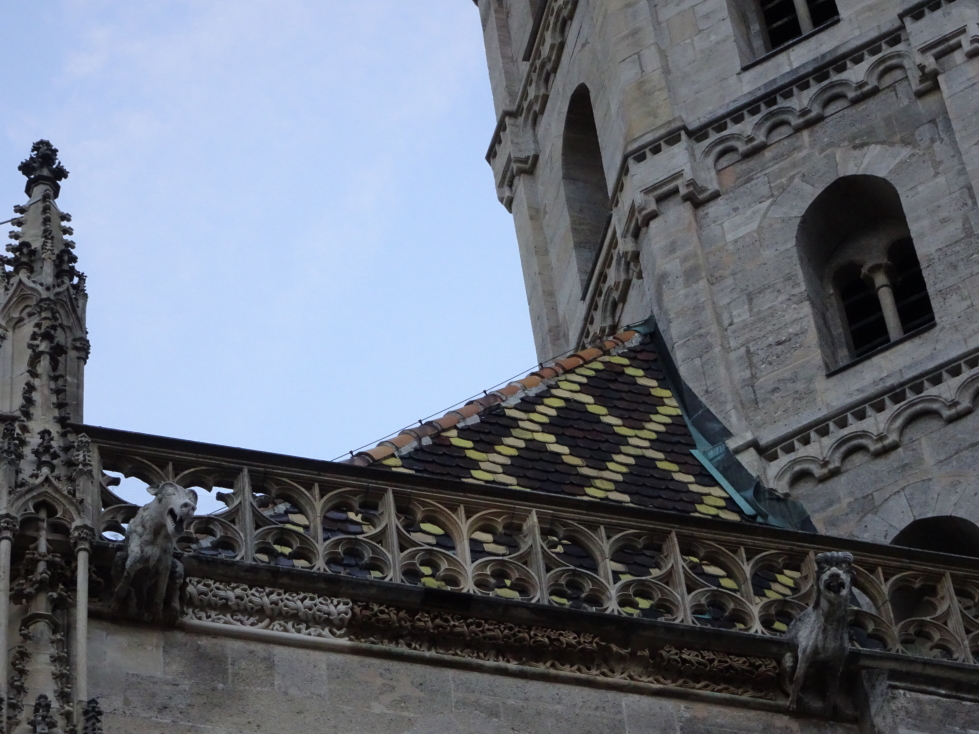 Closeup of the cathedral's amazing tiled roof