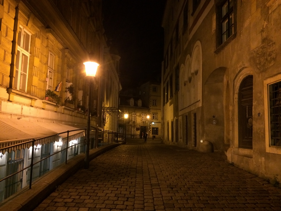 Vienna street at night