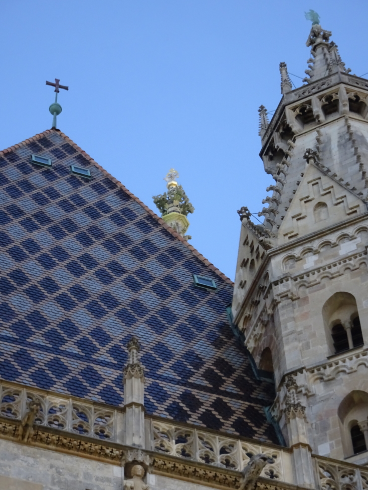 The cathedral's amazing tile roof