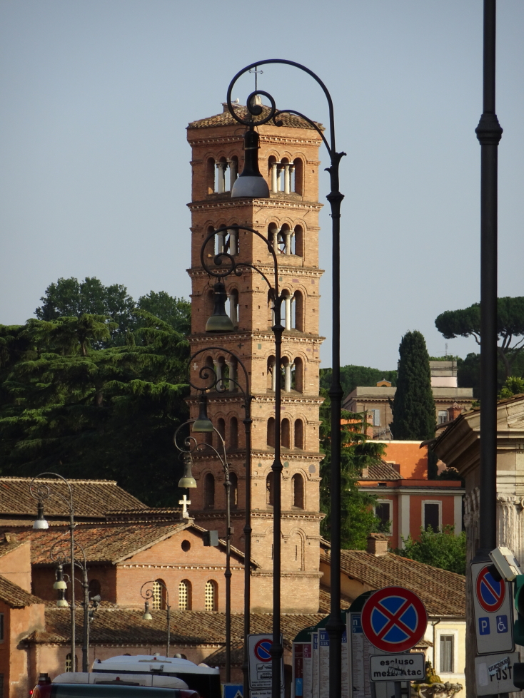 Bell tower of Santa Maria in Cosmedin, site of the Mouth of Truth