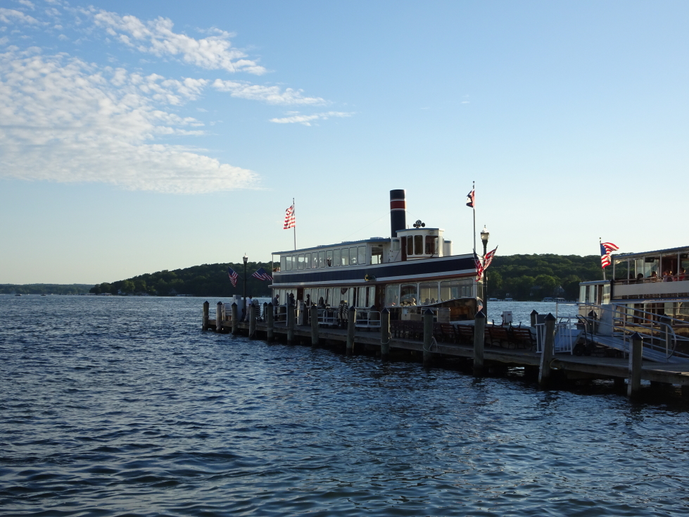 Passenger ferry at Lake Geneva marina