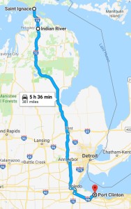 Route for Tuesday, July 11th, 2017